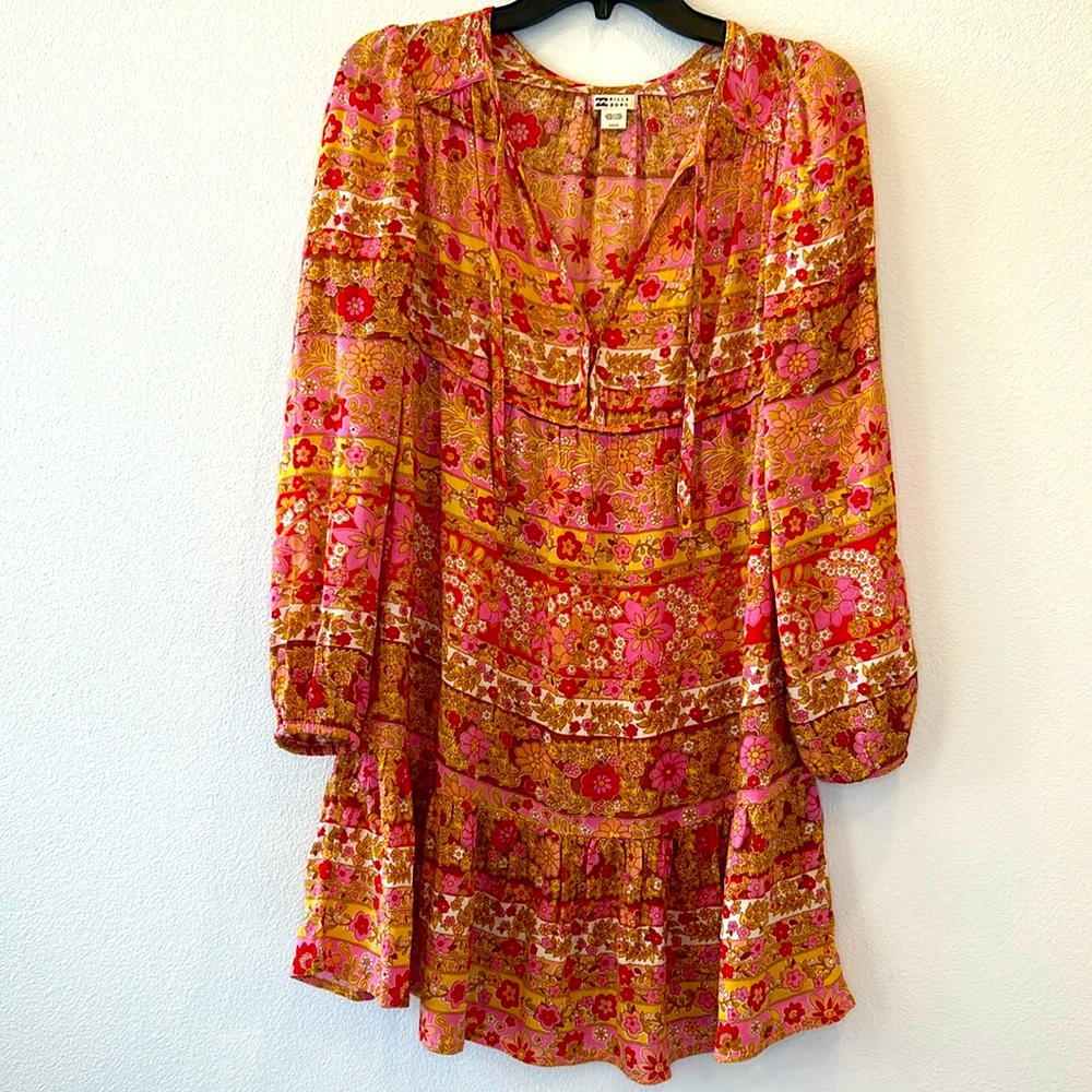 Billabong Dress Multi-color floral boho dress size small